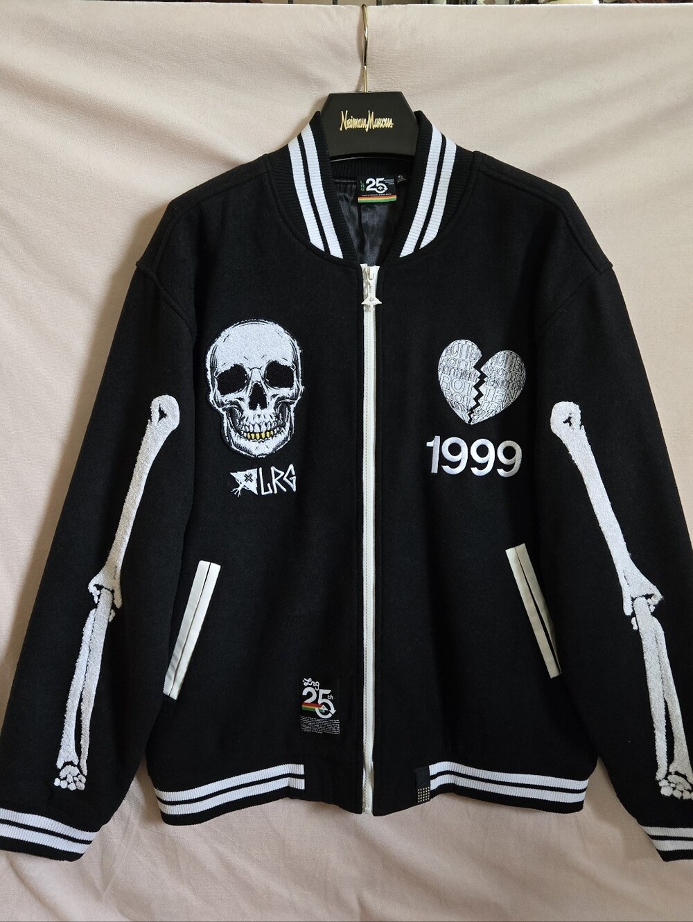 Lifted Research Group LRG Dead Serious 99 Bones Varsity Jacket
